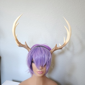 NEW! Realistic  Doe / Deer Antlers Horns and optional ears  3D Printed (Ultra Light Weight Plastic) Reindeer Antlers comic-con