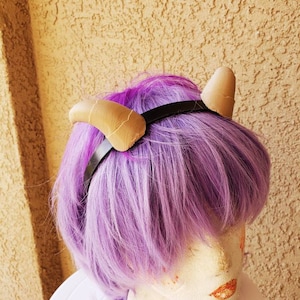 NEW ARRIVAL Small Bull Matador horns headband 3D printed cosplay comicon fantasy horns  option wow curly aqua horns overlord Poro horns