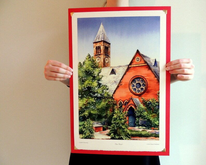 Cornell University Art Print Sage Chapel Ithaca Wall Art Etsy