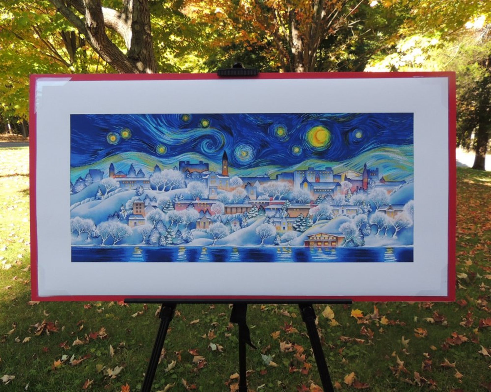 Starry Night Cornell University Wall Art Ithaca Scene Etsy