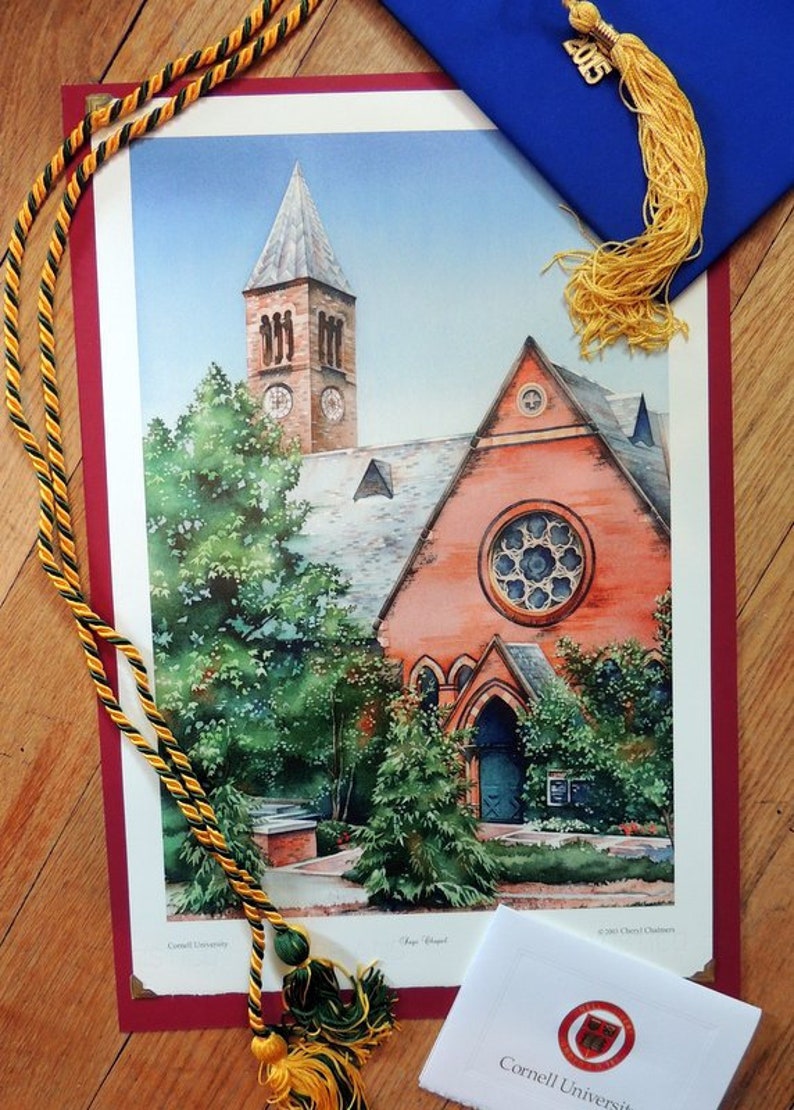 Cornell University Art Print Sage Chapel Ithaca Wall Art Etsy