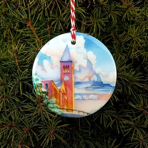 Cornell University Ornament Double-Sided  Stocking Stuffer : Libe Slope Watercolor Art