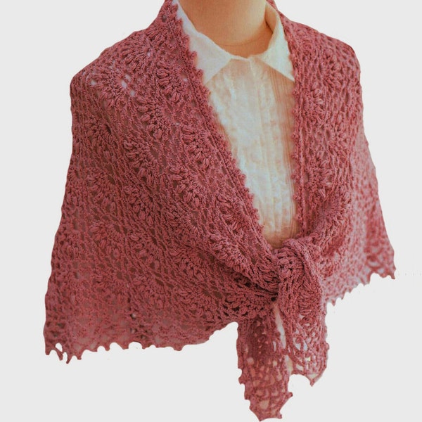 Beautiful crochet shoulder wrap PATTERN, crochet shawl pattern, CHART and basic instructions in English, charts are not interpreted in words