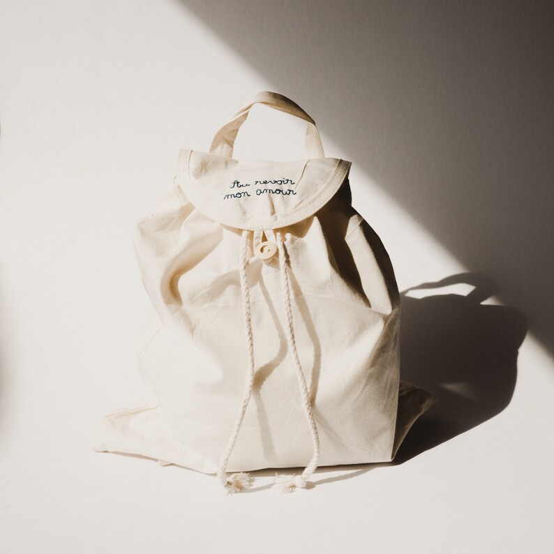 Francis-embroidered and customizable organic cotton bag