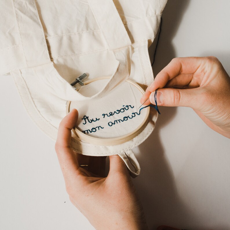 Francis-embroidered and customizable organic cotton bag