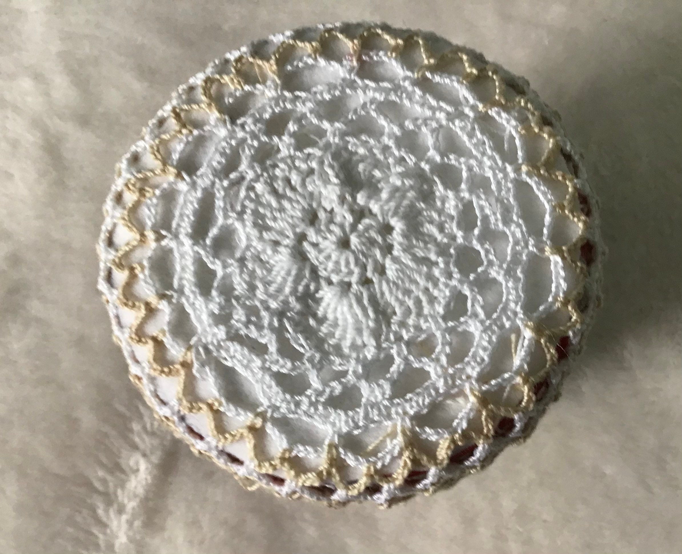 Charlotte/Dessus de Pot Confiture Bocal Réalisé Au Crochet et Fil Fin Solide Tient Sans Élastique Ni