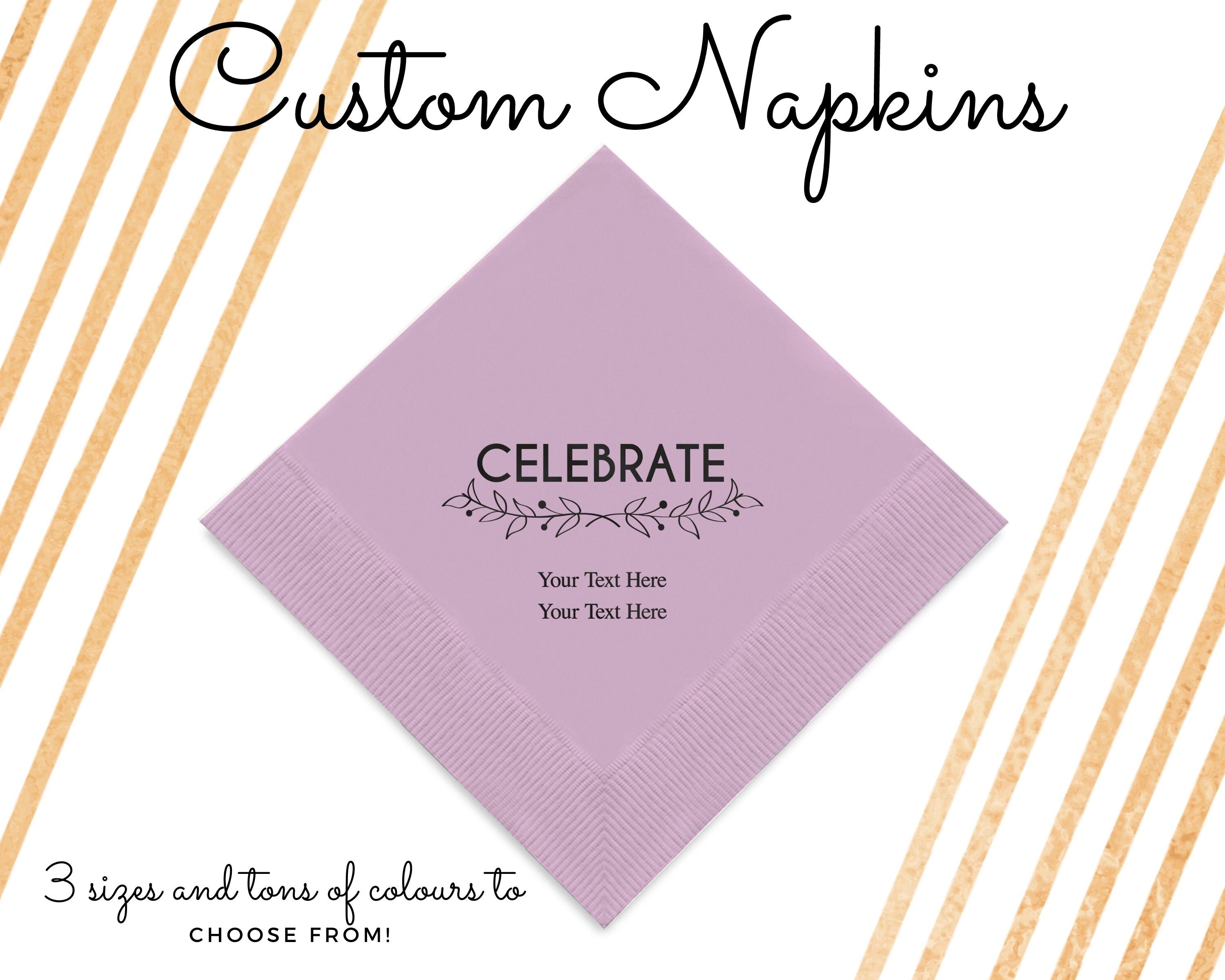 Personalised Party Napkins Celebrate Design Party Napkins Etsy
