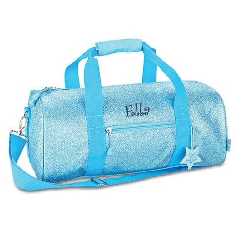 blue and gold duffle bag