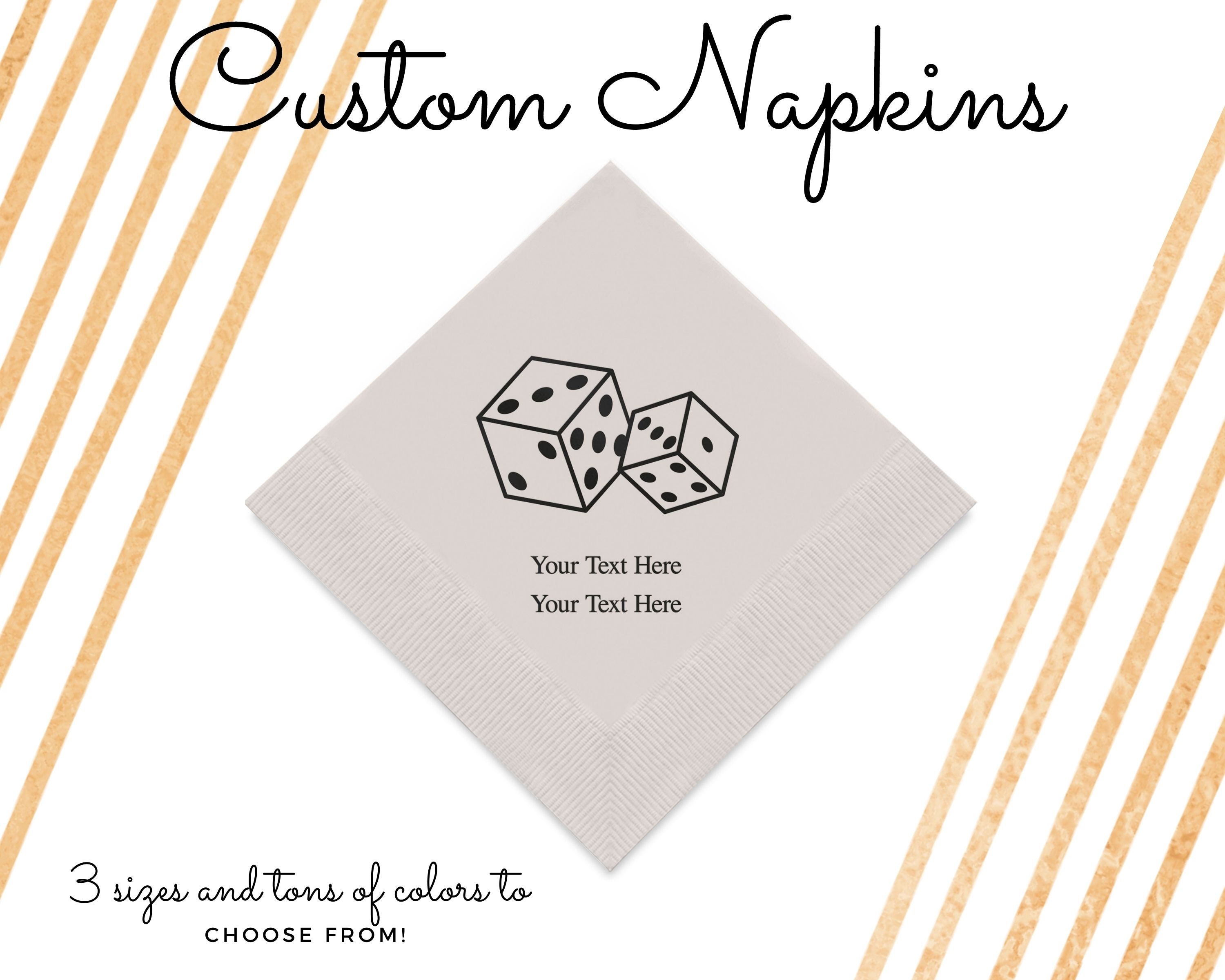 Personalised Dice Napkins Casino Theme Party Cocktail Etsy