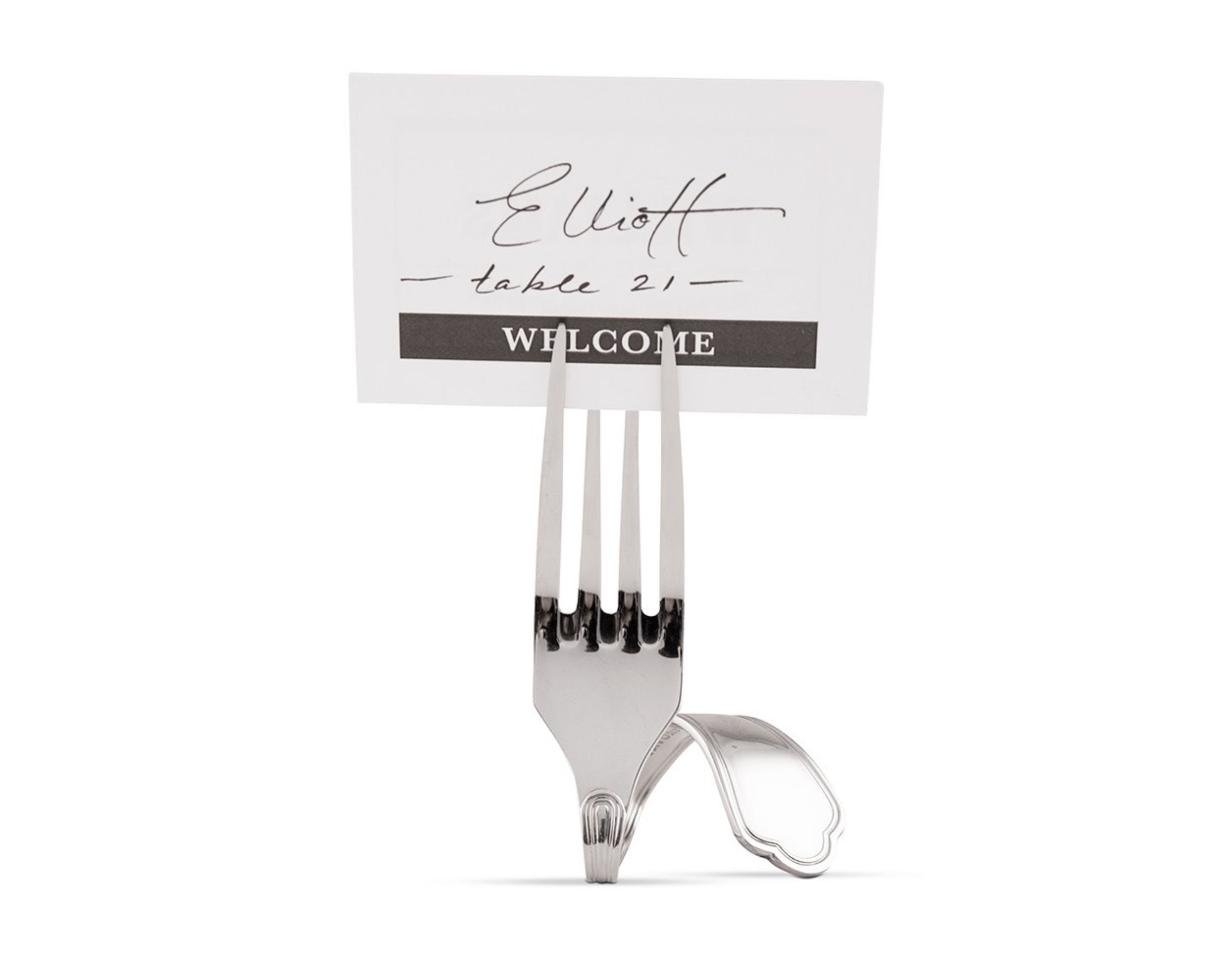 Twisted Silver Fork Place Card Holder Pack of 8 Quirky Etsy