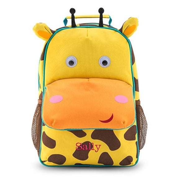 Personalised Cute Giraffe Girls Kids Backpack Childrens School Bag