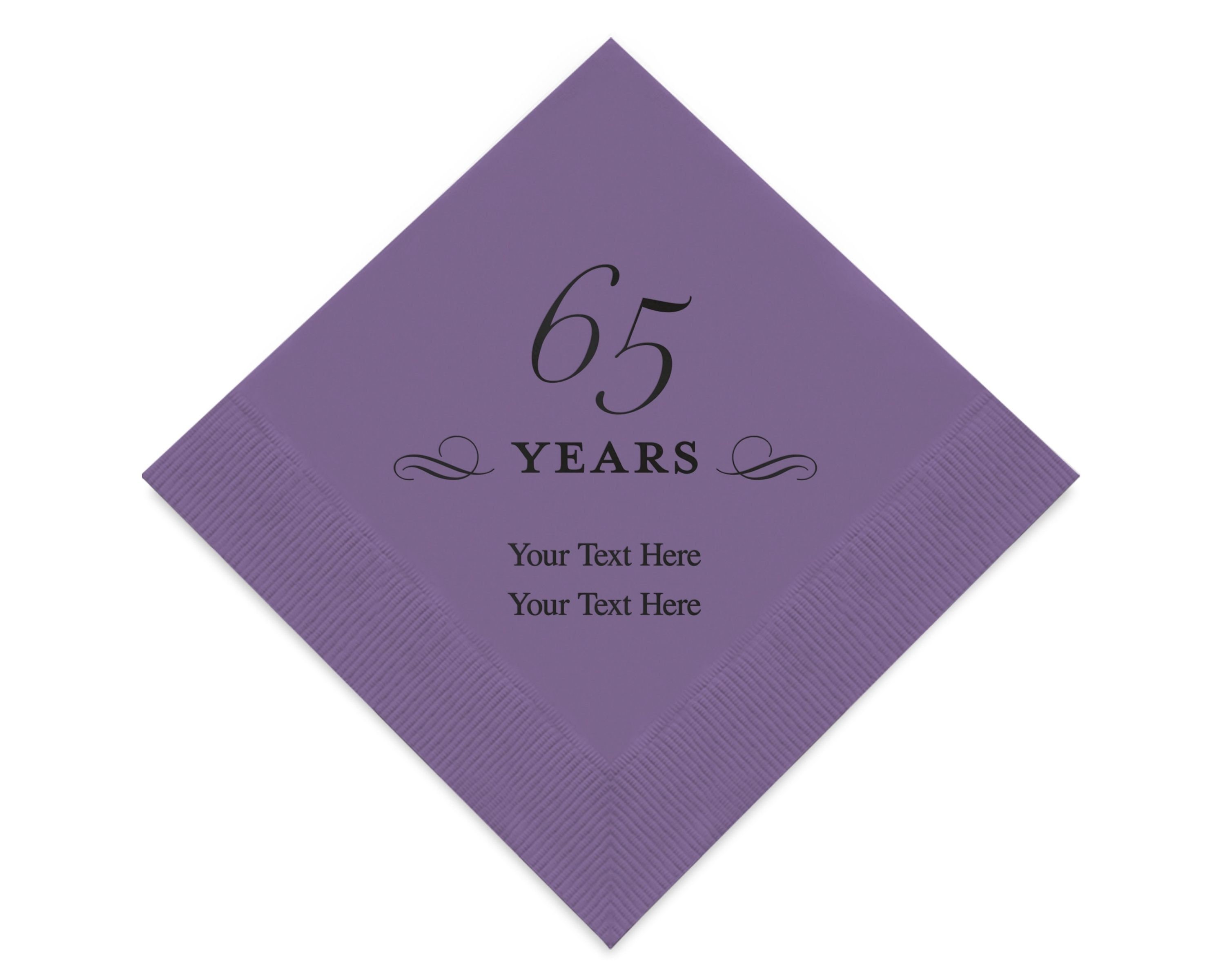 Custom 65th Anniversary Napkins Personalised Napkins Etsy