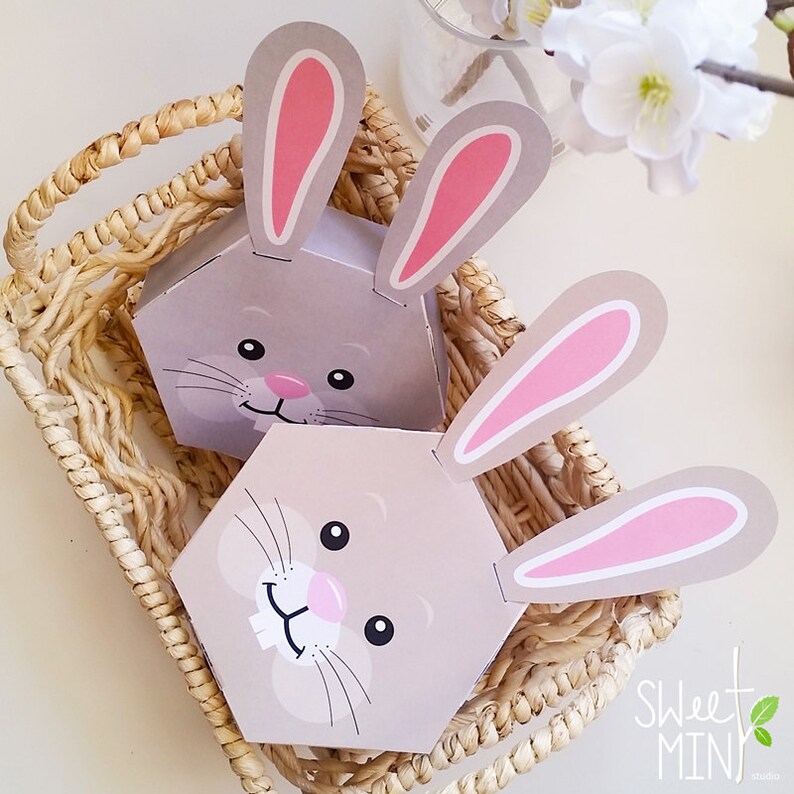 print the rabbit box template easter template como bunny box cut out