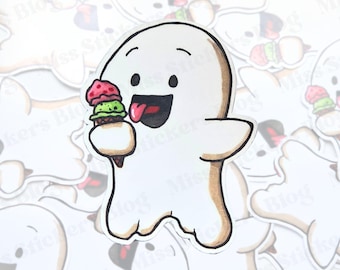 Summer Ghost Vinyl Sticker | Skeet the Sheet's Ice Cream