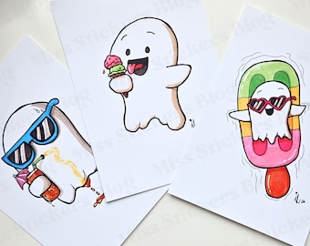 Summer Ghost Small Art Prints | Skeet the Sheet