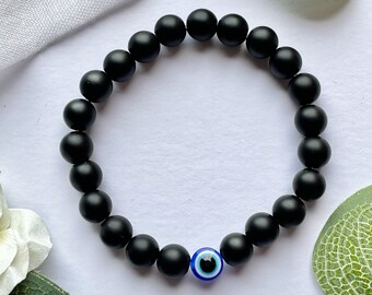No Nazar Evil Eye Bracelet: Black Bead. Turkish evil eye. Bracelet for women, bracelet for men, bracelet in the UK, bracelet for children