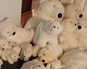 A Celebration of Polar Bears! Over 30 Soft, Cuddly, Cute, Warm and Fuzzy Polar Bear Plush Plushie Stuffed Toy Dolls. **FREE Shipping**