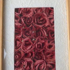 Abbott Collection Artisan Handmade Handcrafted Paper Rose et Tiger Lily Paper Handmade Tiger Lily Paper Wood and Glass Shadow Box Picture. **Livraison gratuite**