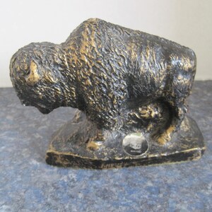 Rare statuette vintage de bison du Manitoba Buffalo Bison Casting Ind.  **Livraison GRATUITE**