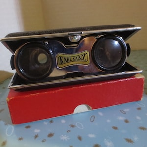 Vintage Karl Kainz Folding Pocket Opera Theater Binoculars Outdoor Sports Nature Travel Spy Binoculars with Original Box.  **FREE Shipping**
