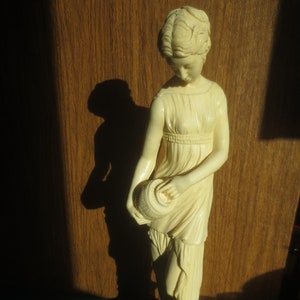 Vintage Amilcare Santini Hand Carved Handcrafted Hand Sculpted Italian Alabaster Statue of the Greek Goddess Hebe.  **FREE Shipping**
