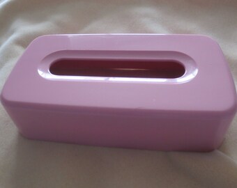Vintage 70&#39;s Modern Contemporary Retro Old School Pastel Flamingo Pink Plastic Tissue Box Cover.  **FREE Shipping**