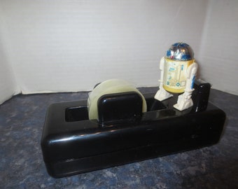 Very Rare Vintage Black Plastic Tape Dispenser Office Stationary Supply by Famemark.   **FREE Shipping**