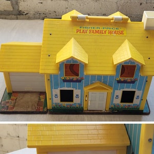 Vintage 1969 Fisher Price #952 Play Family House Fold Out Pretend Play House from Fisher Price Toys Made in the USA.  **FREE Shipping**