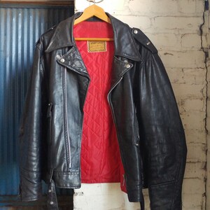 Rare Genuine Vintage 1970's Sportchief Genuine Select Steer Hide Motorcycle Marlon Brando Bad Boy Jacket Size Large. FREE Shipping image 2