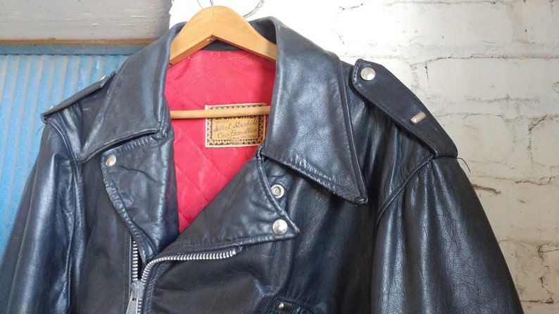 Rare Genuine Vintage 1970's Sportchief Genuine Select Steer Hide Motorcycle Marlon Brando Bad Boy Jacket Size Large. FREE Shipping image 9