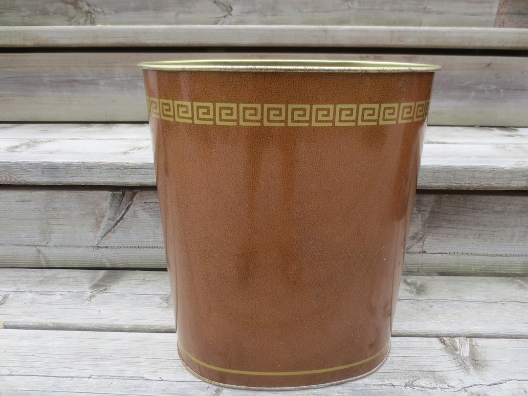 Scarce Vintage Mid Century Art Deco Design Cheinco Metal Trash Waste ...