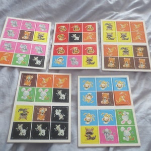 vintage 1976 Whitman Toys Cartoon jeu de cartes dominos animaux mignons. **Livraison gratuite**