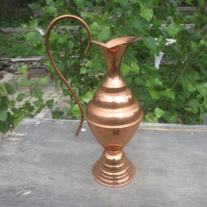 Vintage 12&quot; Copper Handcrafted Pitcher Made in the city of Oliveira de Azemeis in Portugal.  **FREE Shipping**