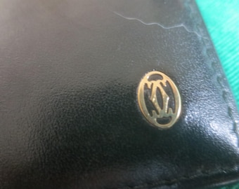 Vintage Genuine Authentic Cartier Paris Fine Smooth Leather Black Men's Wallet.