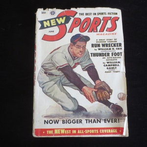 Rare Vintage June 1950 Volume 7 #4 New Sports Magazine Pulp Fiction Book.  **FREE Shipping**