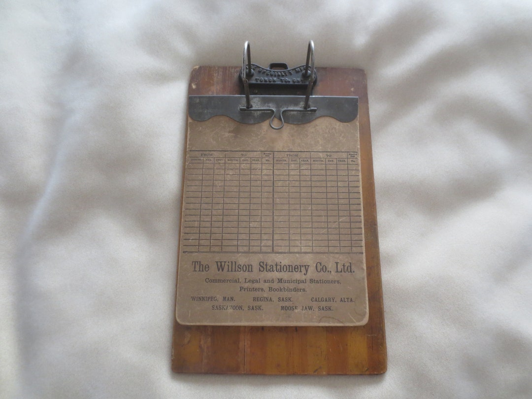 Very Rare Vintage Antique Office Specialty Mfg Co Clip Board With