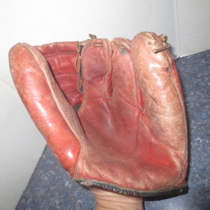 Rare Vintage Antique Cooper Weeks Limited 3 Fingers Leather Baseball Glove Made in Canada.  **FREE Shipping**