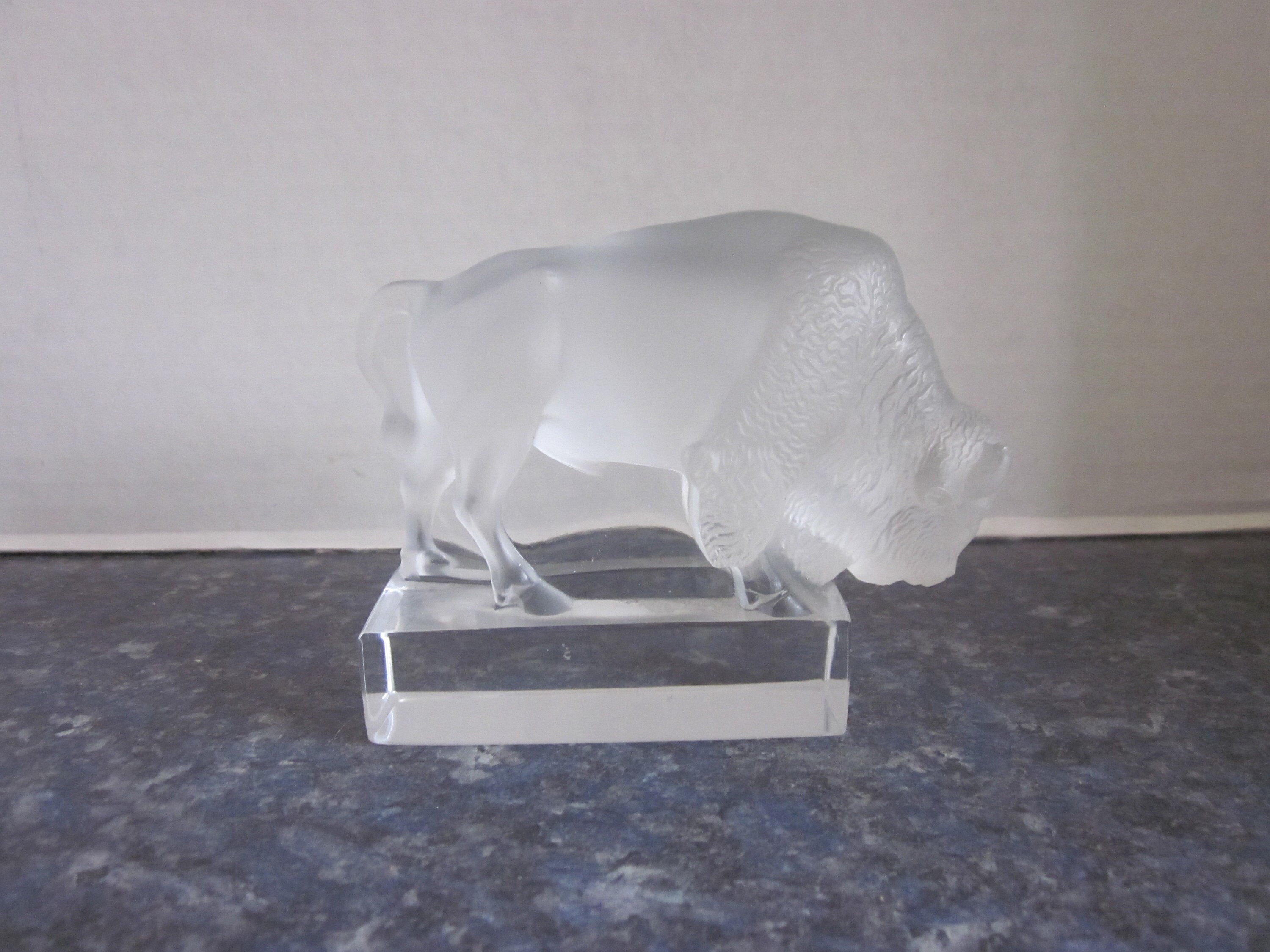 Rene Lalique France Frosted Crystal Buffalo Art Glass Etsy