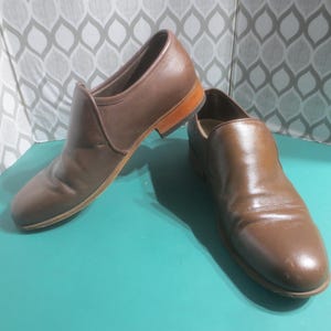 Vintage Mid Century Italian Leather Slip On Loafer Casual Dress Shoes - Size 9.5/10 Men&#39;s.  **FREE Shipping**