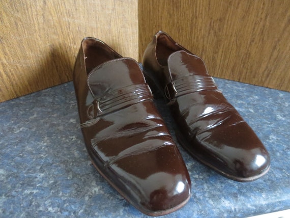 Rare Vintage Fab 70's Shiny Patent Leather Fashion Men's