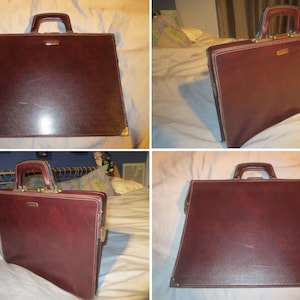 Porte-documents vintage Stradellina Executive à ouverture par le haut en cuir dur avec ouverture à charnière latérale et double compartiment intérieur. **Livraison gratuite**