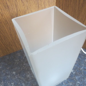 Vintage IKEA Grono Minimalist Modern Contemporary Frosted Glass Rectangular Square Bedside Lamp Light Decor. image 5