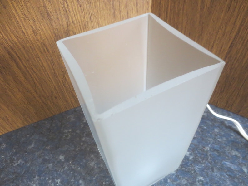 Vintage IKEA Grono Minimalist Modern Contemporary Frosted Glass Rectangular Square Bedside Lamp Light Decor. image 5