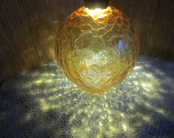 Vintage Mid Century Hand Blown Amber Dinosaur Egg Shell Pattern