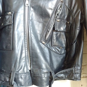 Rare Genuine Vintage 1970's Sportchief Genuine Select Steer Hide Motorcycle Marlon Brando Bad Boy Jacket Size Large. FREE Shipping image 6