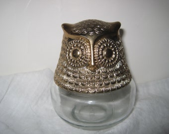 Vintage Avon Owl Fragrance Cologne Empty Glass **FREE Shipping**