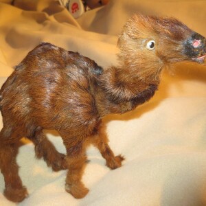 Vintage Artisan Artistic Custom Crafted Handcrafted Artisan Camel Figurine Statuette Doll Figurine w/ Fur.  **FREE Shipping**