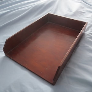 Rare Vintage 1930&#39;s Pre-War Era Primitive Rustic Farmhouse Chic & Charm Wood Office Desk Counter Top Paper Tray Holder.  **FREE Shipping**