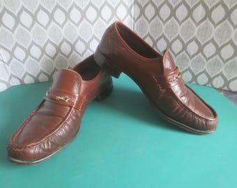 70s 80s Vintage Mens Bostonian Italian Dark Brown Leather  display picture 2