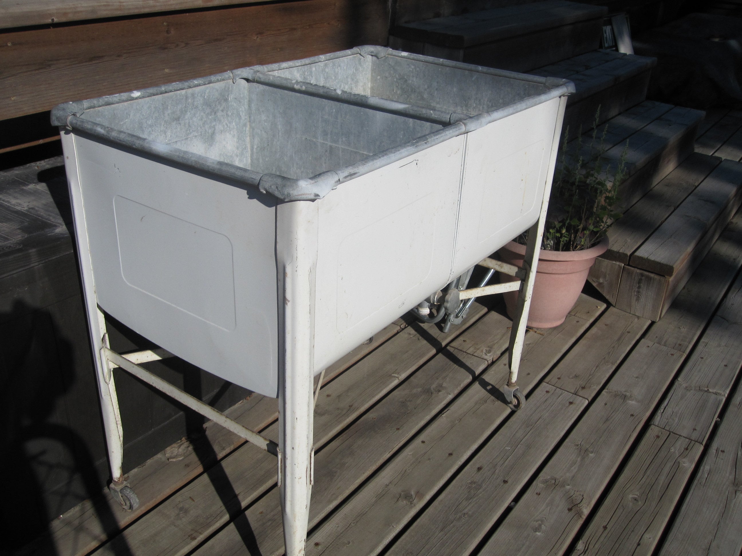 Double Wash Tub With Stand Etsy